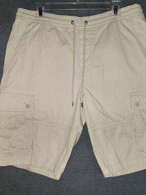 Mossimo Supply Co. Cream Men's Cargo Drawstring Shorts #348